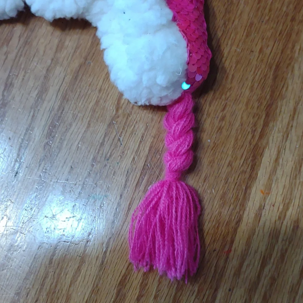 Unicorn sequin Critter warm fuzzy hat toddler girl NEW!